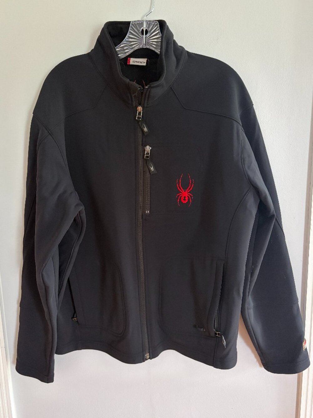 Spyder XTL 4000 Men’s Softshell Jacket Size 50 M Black Fleece Lined Ski -Vintage